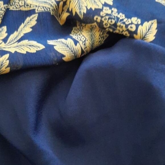 J.Crew Navy Tan Floral Print Ruffle Elastic Turtleneck Long Sleeve Size Small - Picture 5 of 9